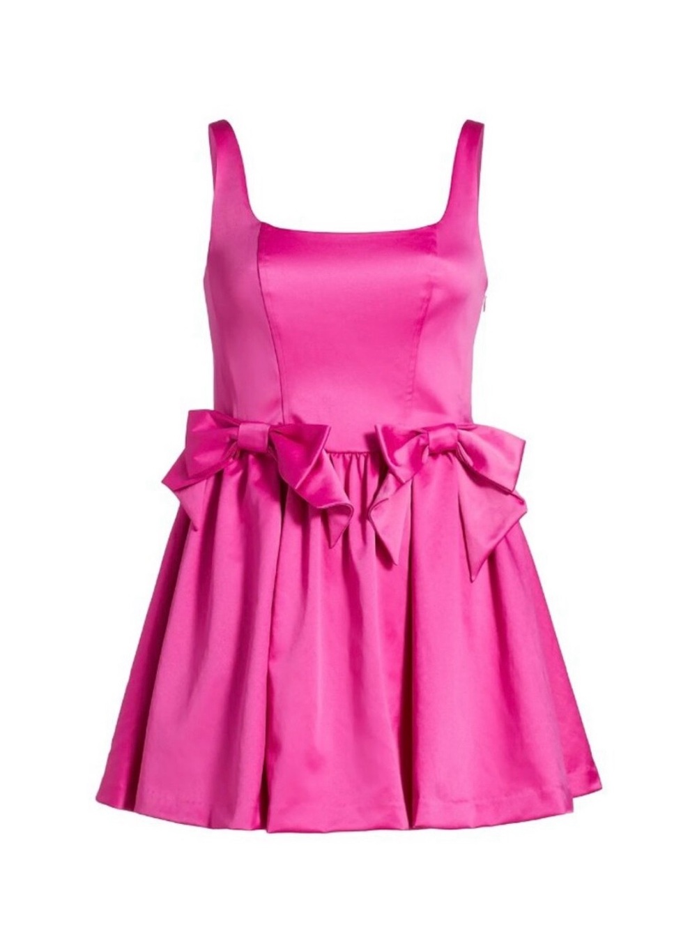 LOVESHACKFANCY BAYER HOT PINK CORSET STYLE MINI DRESS BOWS SZ 10 NWT
